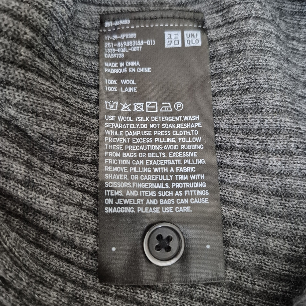 Luxuriously soft Extra Fine Merino Ribbed Polo Cardigan Size M - Picture 5 of 5